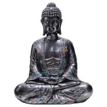 Buda Hindu Tibetano Imagem Estátua Chumbo Metalizado De 22cm