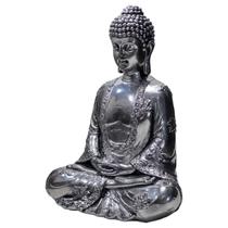 Buda Hindu Tibetano Imagem Estátua Prata Metalizado De 22cm - M3 Decoração