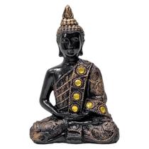 Buda Hindu Tibetano Tailandês Chakras Enfeite Preto+Dourado - M3 Decoração