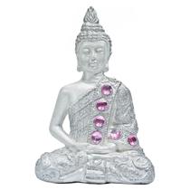 Buda Hindu Tibetano Tailandês Chakras Estátua Enfeite Branco