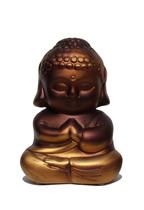 Buda Hindu Tibetano Tailandês Dourado Em Cerâmica com 17cm