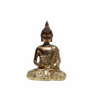 Buda Hindu Tibetano Tailandês Em Resina Dourado Brilho 12cm