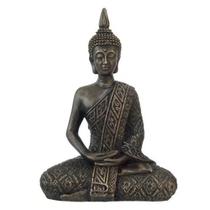 Buda Hindu Tibetano Tailandês Sidarta 20cm Resina Ouro Velho - Mahalo Artesanato