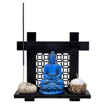 Buda Incensário Pedra Japonesa Amor Esperança Paz Vida Azul