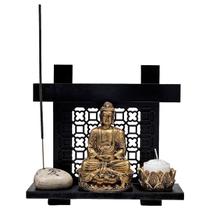 Buda Incenso Pedra Japonesa Amor Esperança Paz Vida Dourado