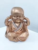 Buda Indiano Decorativo Sentidos Cobre 16 cm ( Não ouça o mal ) - Mart