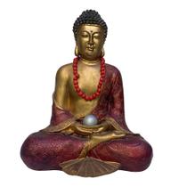Buda Manto Vermelho - Estátua Decorativa