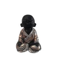 Buda Meditando Sorrindo Imagem Estátua Gesso 19cm