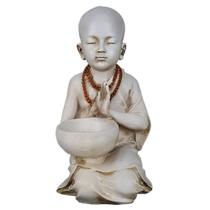 Buda Menino Estátua Com Vaso Cumbuca branco grande - Shop Everest