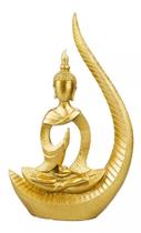 Buda Sentado Arco Dourado 26.5cm - Taimes