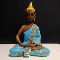 Buda tailandês azul com strass 60cm Buda tailandês azul com strass 60cm