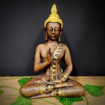 Buda tailandês envelhecido 27cm - CASA FÉ