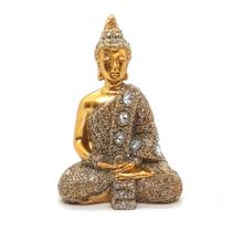 Buda Tailandês Meditando Dourando Brilhante Buda 9 cm Buda Tailandês Meditando Dourando Brilhante Buda 9 cm