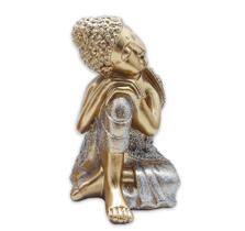 Buda Tailandês Meditando Dourando Contemplando Brilho 13 cm Buda Tailandês Meditando Dourando Contemplando Brilho 13 cm