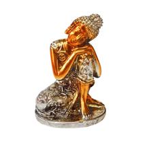 Buda Tibetano 11cm Dourado/Prata