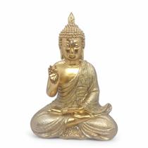 Buda Tibetano da Sabedoria Meditação Gold Com Strass 20 cm