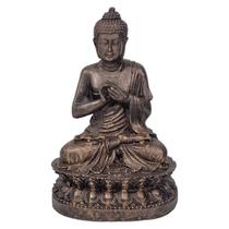 Buda Tibetano Hindu Estátua Decorativa Zen Ouro Velho Resina