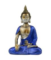 Buda Vestimenta Azul Dhyani ou Bhumisparsha Mudra 12cm