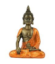 Buda Vestimenta Bronze Bhumisparsha Mudra 12cm - Enfeite Decorativo Resina