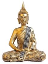 Buddha Tibetano Dourado Com Strass Meditando -gh 258 - Comercial Z