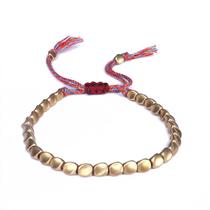 Budista trançado algodão sorte pulseira corda de cobre pulseira de cobre pulseira trançada pulseira corda presente para membros famílias