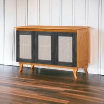 Buffet 03 Portas Deltan 103 Imbuia e Preto Atraente