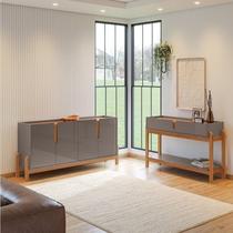 Buffet 170cm e Aparador 2 Gavetas com Pés de Madeira Maciça Lizz Buffet 170cm e Aparador 2 Gavetas com Pés de Madeira Maciça Lizz