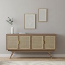 Buffet 180cm X 78cfm Tela Lisa Pés em Madeira Maciça Nino Buffet 180cm X 78cfm Tela Lisa Pés em Madeira Maciça Nino