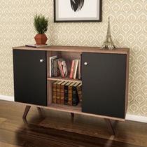Buffet 2 Portas e Prateleira Retrô RT 3023 - Rústico/Preto Buffet 2 Portas e Prateleira Retrô RT 3023 - Rústico/Preto