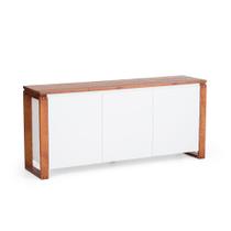 Buffet 3 portas 1 gaveta em Madeira e MDF Branco 140 cm Craft Artemobili Buffet 3 portas 1 gaveta em Madeira e MDF Branco 140 cm Craft Artemobili