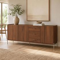 Buffet 3 Portas 3 Gavetas Jasper 185cm Canella com Champanhe Buffet 3 Portas 3 Gavetas Jasper 185cm Canella com Champanhe