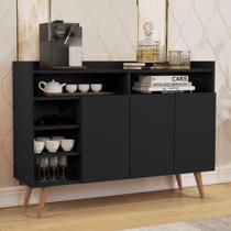 Buffet 3 Portas Estilo Retrô Markab Preto