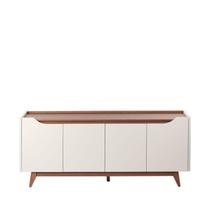 Buffet 4 Portas 2 Prateleiras Pulse 180 cm - Canella c/ Off White Fosco Buffet 4 Portas 2 Prateleiras Pulse 180 cm - Canella c/ Off White Fosco