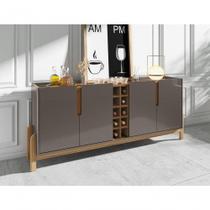 Buffet 4 Portas C- Prateleiras Luna 1,90 Cinza Perola-cedro Buffet 4 Portas C- Prateleiras Luna 1,90 Cinza Perola-cedro