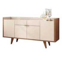 Buffet 4 portas e 2 gavetas Melodia HB Moveis Off White com Naturale