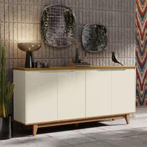 Buffet 4 Portas Flow Off White/Freijo - EJ Moveis