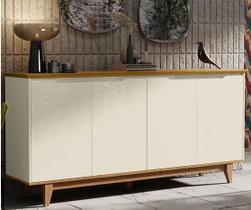 Buffet 4 portas flow off white/freijo