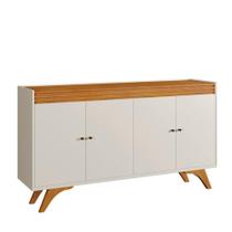 Buffet 4 Portas Madrid MDF e MDP Off White e Naturalle