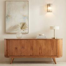 Buffet 4 Portas MDF Pés em Madeira Maciça Mel 180cm Vigo Marrom Buffet 4 Portas MDF Pés em Madeira Maciça Mel 180cm Vigo Marrom