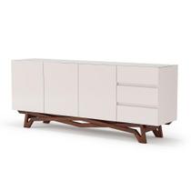 Buffet Alfenas Off White Base Castanho 200cm - 76724 Buffet Alfenas Off White Base Castanho 200cm - 76724