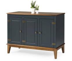 Buffet Antoine 3 Portas Azul Petróleo 114cm - 67875 Buffet Antoine 3 Portas Azul Petróleo 114cm - 67875