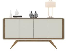 Buffet aparador 1.60m Chanel retrô 4 portas Off white Nature Buffet aparador 1.60m Chanel retrô 4 portas Off white Nature