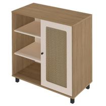 Buffet Aparador 1 Porta 80 Cm 4521 Carvalho Off White Arly Buffet Aparador 1 Porta 80 Cm 4521 Carvalho Off White Arly