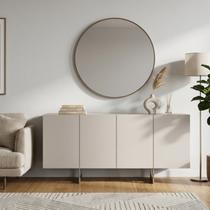 Buffet Aparador 100% MDF 4 Portas 160cm com Pés em Metal Champanhe Mayra