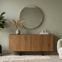 Buffet Aparador 100% MDF 4 Portas 160cm com Pés em Metal Preto Mayra