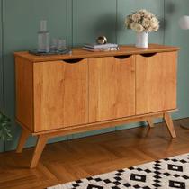 Buffet Aparador 122cm 3 Portas Pés Madeira Prism 1.2 Patrimar Cinamomo