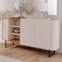 Buffet Aparador 160cm 2 Portas Orgânico Pé Metal Sindy Off Z56 - Mpozenato Buffet Aparador 160cm 2 Portas Orgânico Pé Metal Sindy Off Z56 - Mpozenato