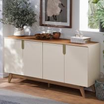 Buffet Aparador 160cm 4 Portas Cannes Off Whhite/Canela Z30 - Mpozenato Buffet Aparador 160cm 4 Portas Cannes Off Whhite/Canela Z30 - Mpozenato