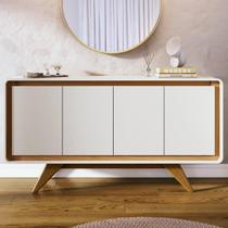 Buffet Aparador 160cm 4 Portas Orgânico Cecy Off White Z56 - Mpozenato Buffet Aparador 160cm 4 Portas Orgânico Cecy Off White Z56 - Mpozenato