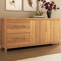 Buffet Aparador 165cm 2 Portas Madeira Maciça Floris Carvalho F07 - Mpozenato